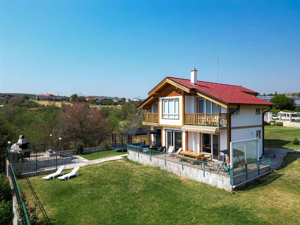 Villa exterior aerial view